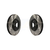 Front Coated Drilled Slotted Disc Brake Rotors Pair For Ford Fusion Lincoln MKZ KD-100019