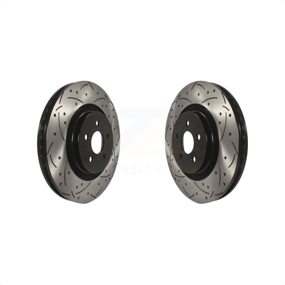 Front Coated Drilled Slotted Disc Brake Rotors Pair For Ford Edge Fusion Lincoln MKX MKZ Nautilus Continental KD-100024