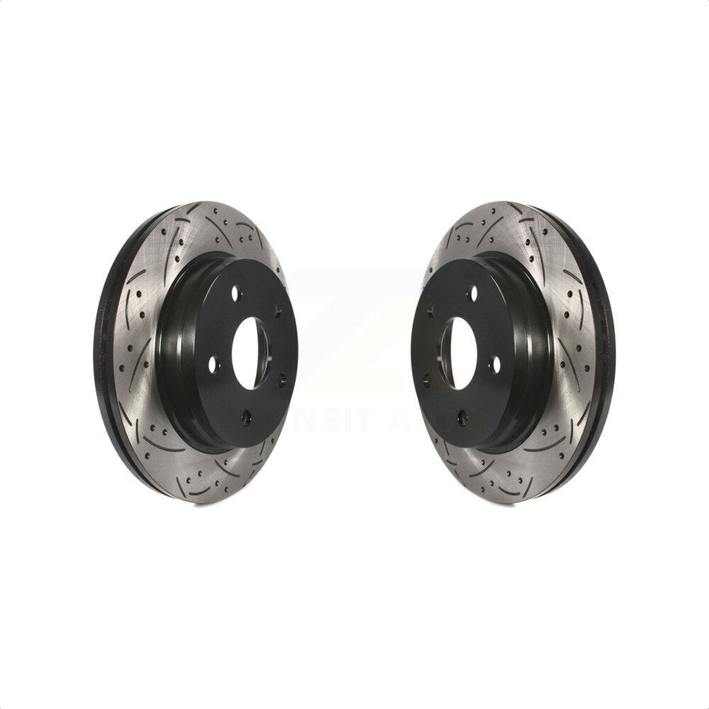 Front Coated Drilled Slotted Disc Brake Rotors Pair For Ram 1500 Dodge Durango Classic Chrysler Aspen KD-100025