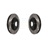Front Coated Drilled Slotted Disc Brake Rotors Pair For Jeep Dodge Patriot Mitsubishi Chrysler Compass Avenger 200 Caliber Outlander Sport Sebring Lancer Eclipse Cross RVR KD-100029