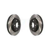 Front Coated Drilled Slotted Disc Brake Rotors Pair For Jeep Wrangler JK KD-100030