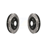 Front Coated Drilled Slotted Disc Brake Rotors Pair For Dodge Grand Caravan Chrysler Town & Country Journey Volkswagen Routan Ram C/V KD-100031