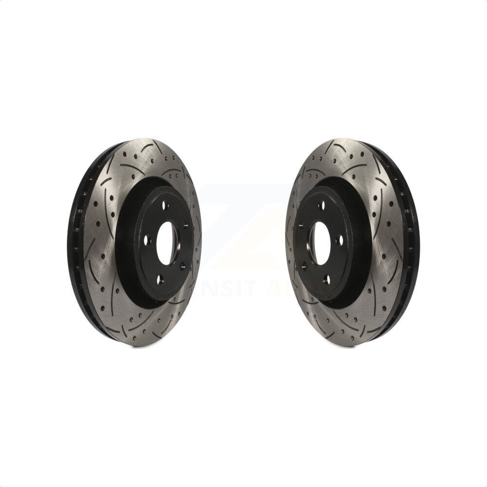 Front Coated Drilled Slotted Disc Brake Rotors Pair For Jeep Grand Cherokee Dodge Durango WK KD-100034
