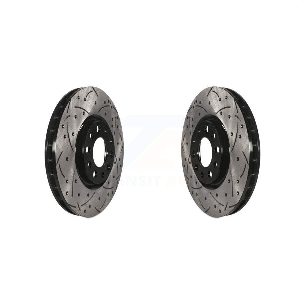 Front Coated Drilled Slotted Disc Brake Rotors Pair For Jeep Renegade Compass Dodge Dart Chrysler 200 Fiat 500X KD-100036