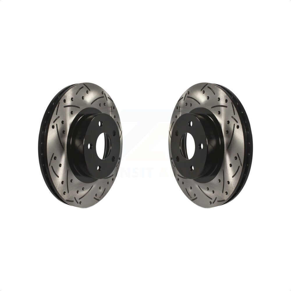 Front Coated Drilled Slotted Disc Brake Rotors Pair For Subaru Impreza Legacy Forester Scion FR-S Outback BRZ Saab 9-2X KD-100038