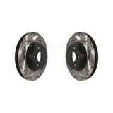 Front Coated Drilled Slotted Disc Brake Rotors Pair For Subaru Impreza Legacy Forester Scion FR-S Outback BRZ Saab 9-2X KD-100038