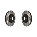 Front Coated Drilled Slotted Disc Brake Rotors Pair For Honda Civic CR-V Acura RSX ILX CSX KD-100041