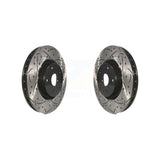 Front Coated Drilled Slotted Disc Brake Rotors Pair For Subaru Impreza WRX STI KD-100042