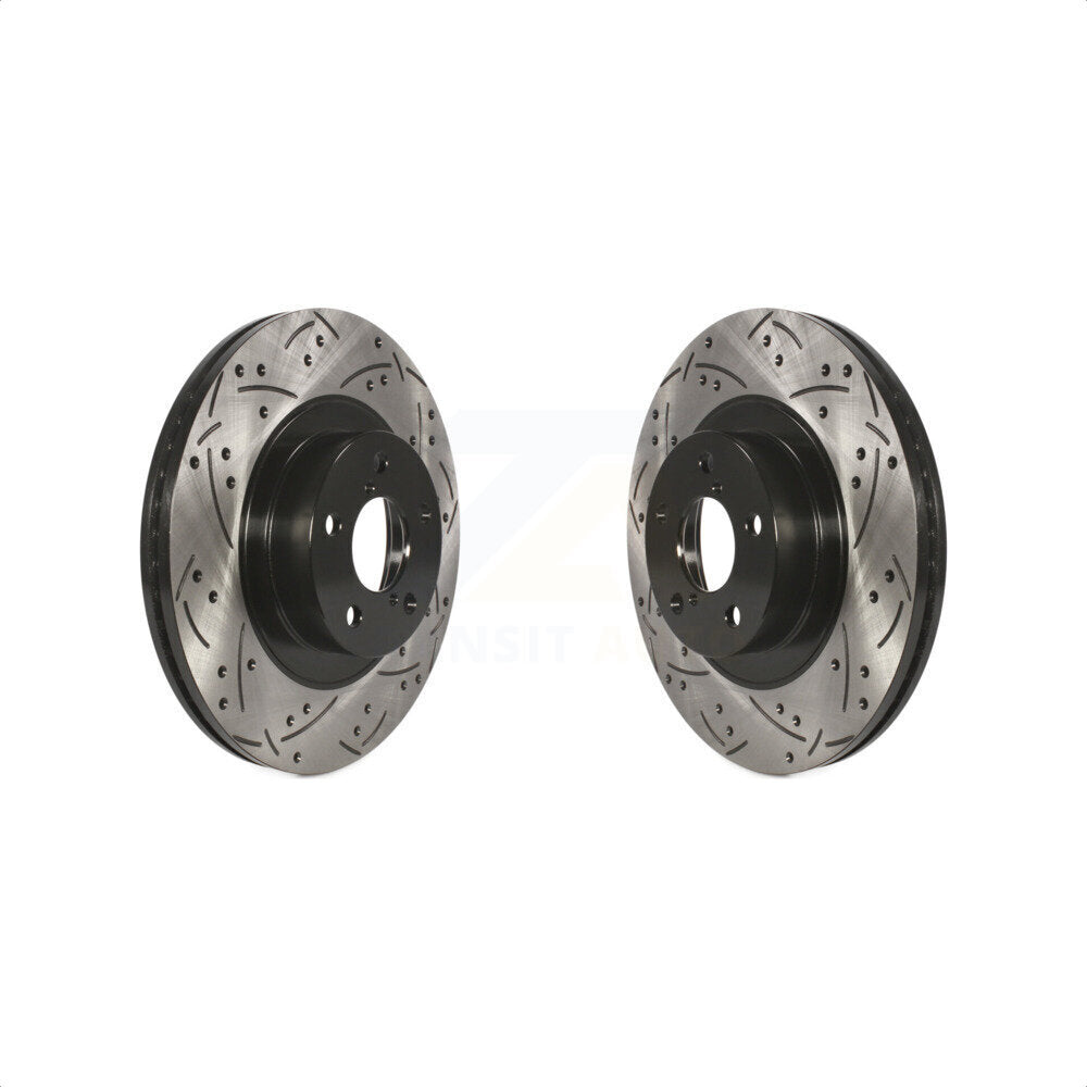 Front Coated Drilled Slotted Disc Brake Rotors Pair For Subaru Forester Outback Impreza Legacy XV Crosstrek Scion FR-S BRZ Baja Toyota 86 Saab 9-2X GR86 KD-100043