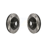 Front Coated Drilled Slotted Disc Brake Rotors Pair For Subaru Forester Outback Impreza Legacy XV Crosstrek Scion FR-S BRZ Baja Toyota 86 Saab 9-2X GR86 KD-100043