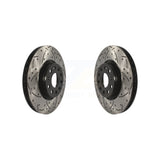 Front Coated Drilled Slotted Disc Brake Rotors Pair For Volkswagen Jetta Passat Audi Tiguan GTI Beetle CC A3 Q3 Eos Quattro Golf Alltrack TT Sportback e-tron Limited Taos KD-100045