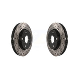 Front Coated Drilled Slotted Disc Brake Rotors Pair For Toyota RAV4 Scion xB Prius V Lexus HS250h KD-100049