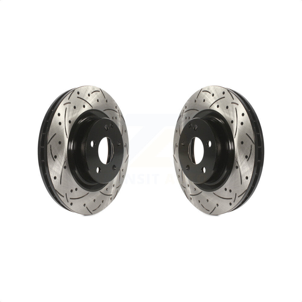 Front Coated Drilled Slotted Disc Brake Rotors Pair For Mercedes-Benz GLK350 CLS550 CLS500 GLK250 E550 KD-100052