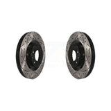 Front Coated Drilled Slotted Disc Brake Rotors Pair For Ford Edge Lincoln MKX Mazda CX-9 KD-100055