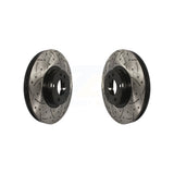 Front Coated Drilled Slotted Disc Brake Rotors Pair For BMW X5 X6 KD-100058