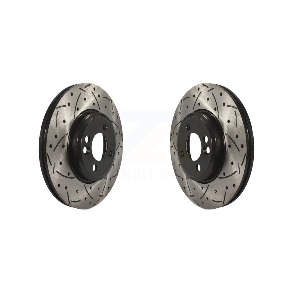 Front Coated Drilled Slotted Disc Brake Rotors Pair For Mini Cooper Countryman KD-100060