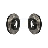 Front Coated Drilled Slotted Disc Brake Rotors Pair For Toyota Tacoma 4Runner FJ Cruiser KD-100068