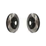 Front Coated Drilled Slotted Disc Brake Rotors Pair For Audi Q5 Porsche Macan A6 Quattro S5 S4 A7 A5 A4 KD-100069