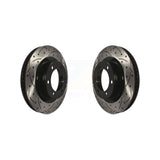 Front Coated Drilled Slotted Disc Brake Rotors Pair For 2010-2022 Toyota 4Runner Lexus GX460 KD-100074