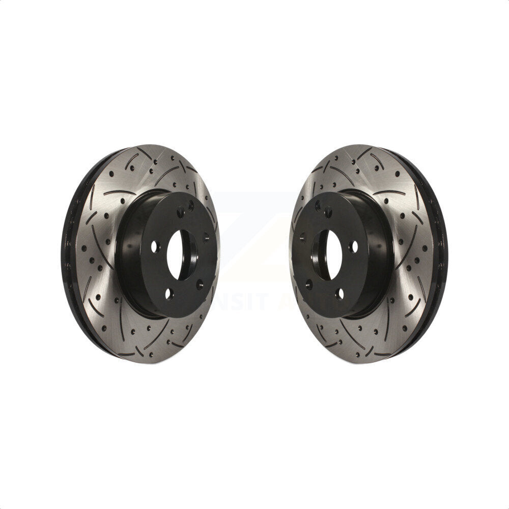 Front Coated Drilled Slotted Disc Brake Rotors Pair For Mercedes-Benz C300 C250 C230 KD-100075