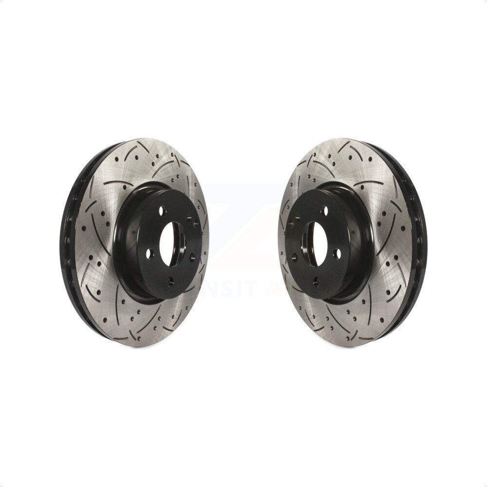 Front Coated Drilled Slotted Disc Brake Rotors Pair For Mercedes-Benz E350 C300 C350 E400 SLC300 E250 KD-100076