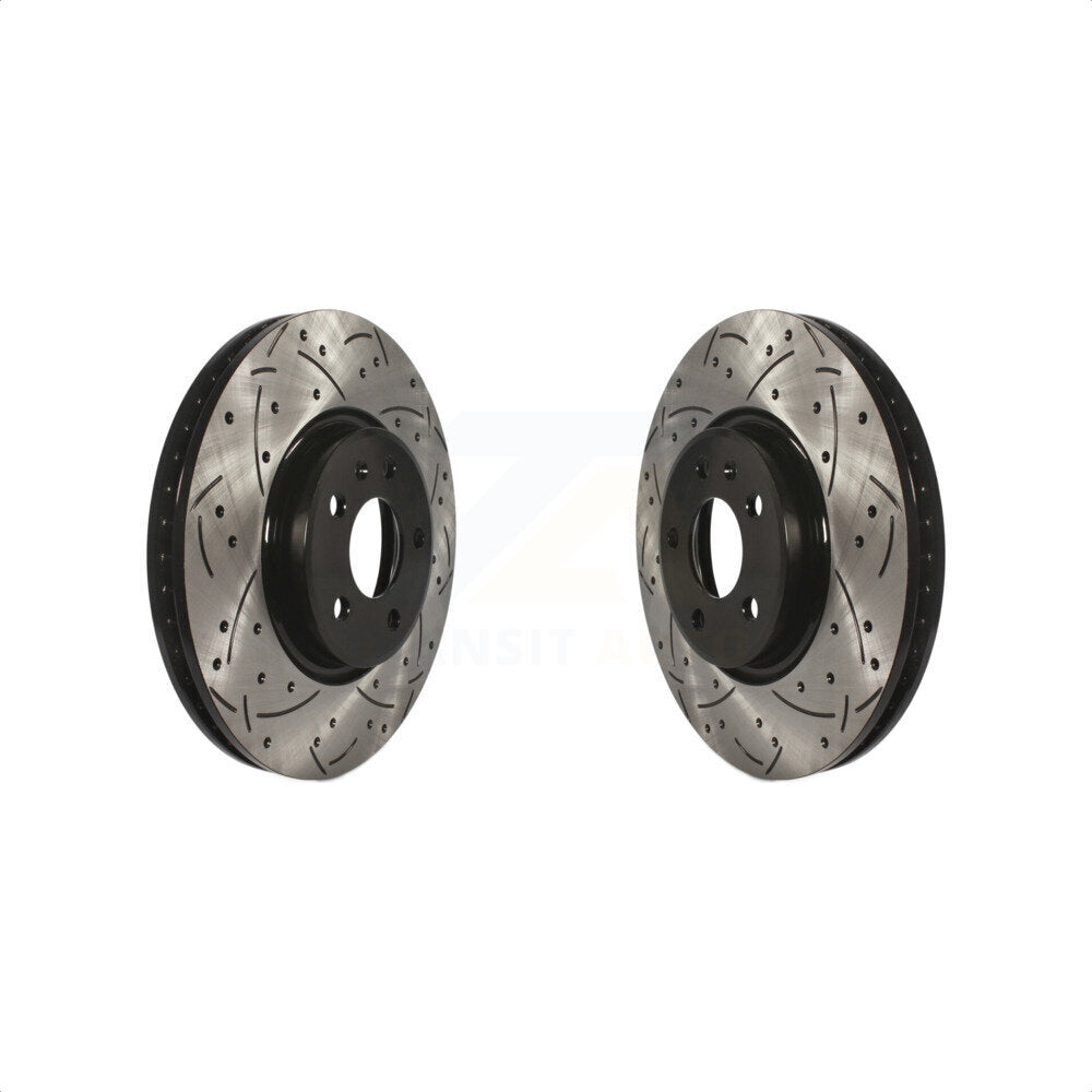 Front Coated Drilled Slotted Disc Brake Rotors Pair For Audi Q5 A4 A5 Quattro A7 allroad A6 S5 KD-100082