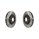 Front Coated Drilled Slotted Disc Brake Rotors Pair For 2012-2017 Fiat 500 Naturally Aspirated KD-100083