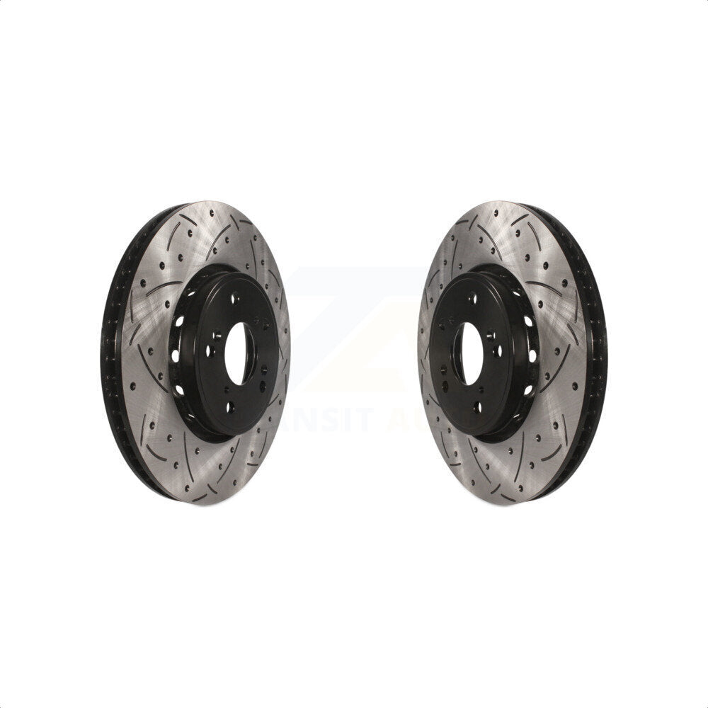 Front Coated Drilled Slotted Disc Brake Rotors Pair For Acura RDX ILX KD-100087