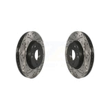 Front Coated Drilled Slotted Disc Brake Rotors Pair For Honda Accord HR-V CR-V KD-100089