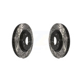 Front Coated Drilled Slotted Disc Brake Rotors Pair For Nissan Rogue Sport LEAF Qashqai KD-100096