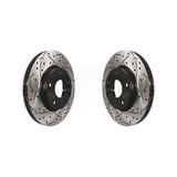Front Coated Drilled Slotted Disc Brake Rotors Pair For Honda Civic Accord Insight KD-100100