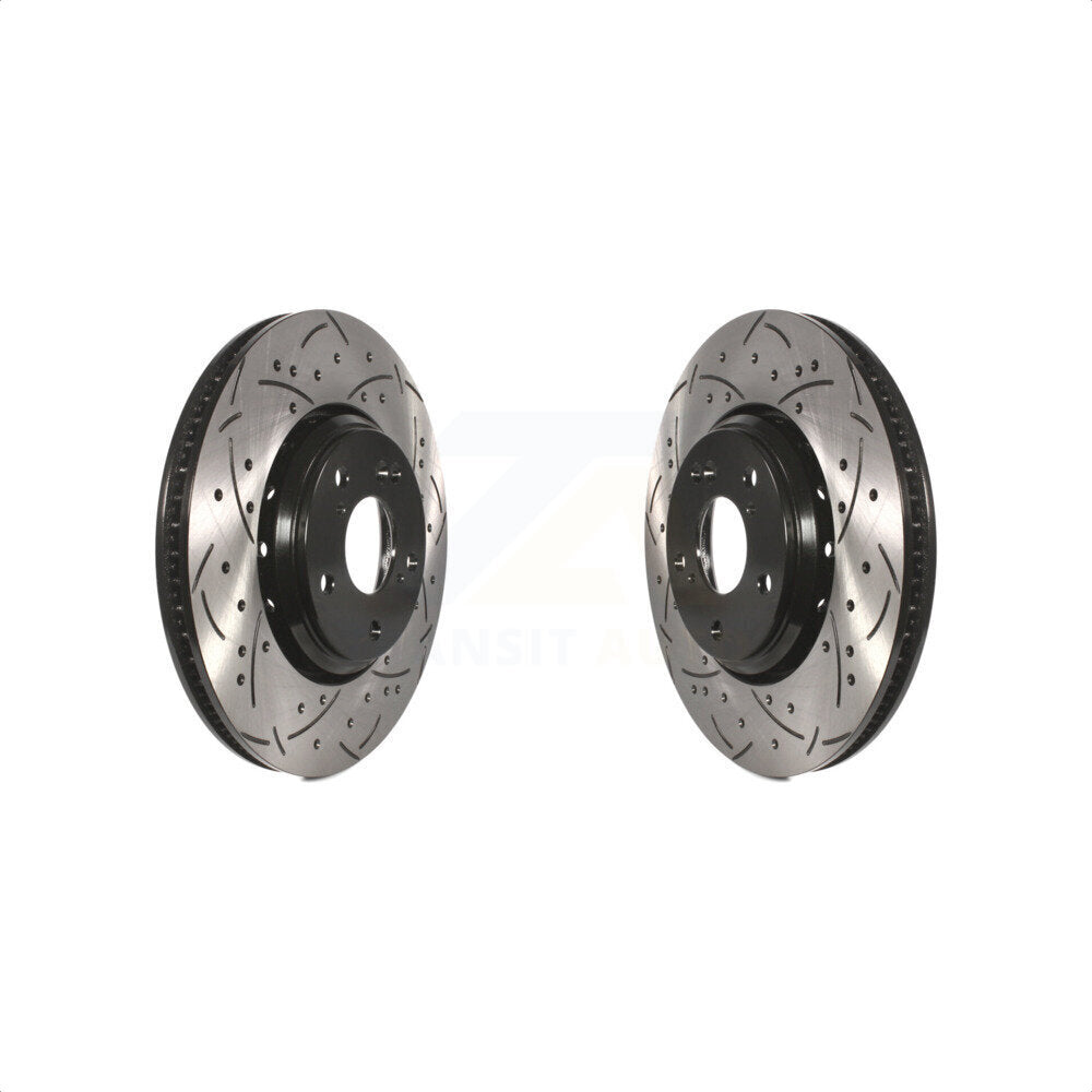 Front Coated Drilled Slotted Disc Brake Rotors Pair For Honda Civic Accord Acura ILX KD-100101