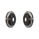 Rear Coated Drilled Slotted Disc Brake Rotors Pair For Chevrolet Traverse GMC Acadia Buick Enclave Saturn Outlook Limited KD-100107