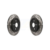 Rear Coated Drilled Slotted Disc Brake Rotors Pair For Toyota Corolla Prius Matrix Prime Pontiac Vibe Lexus CT200h Plug-In AWD-e KD-100108