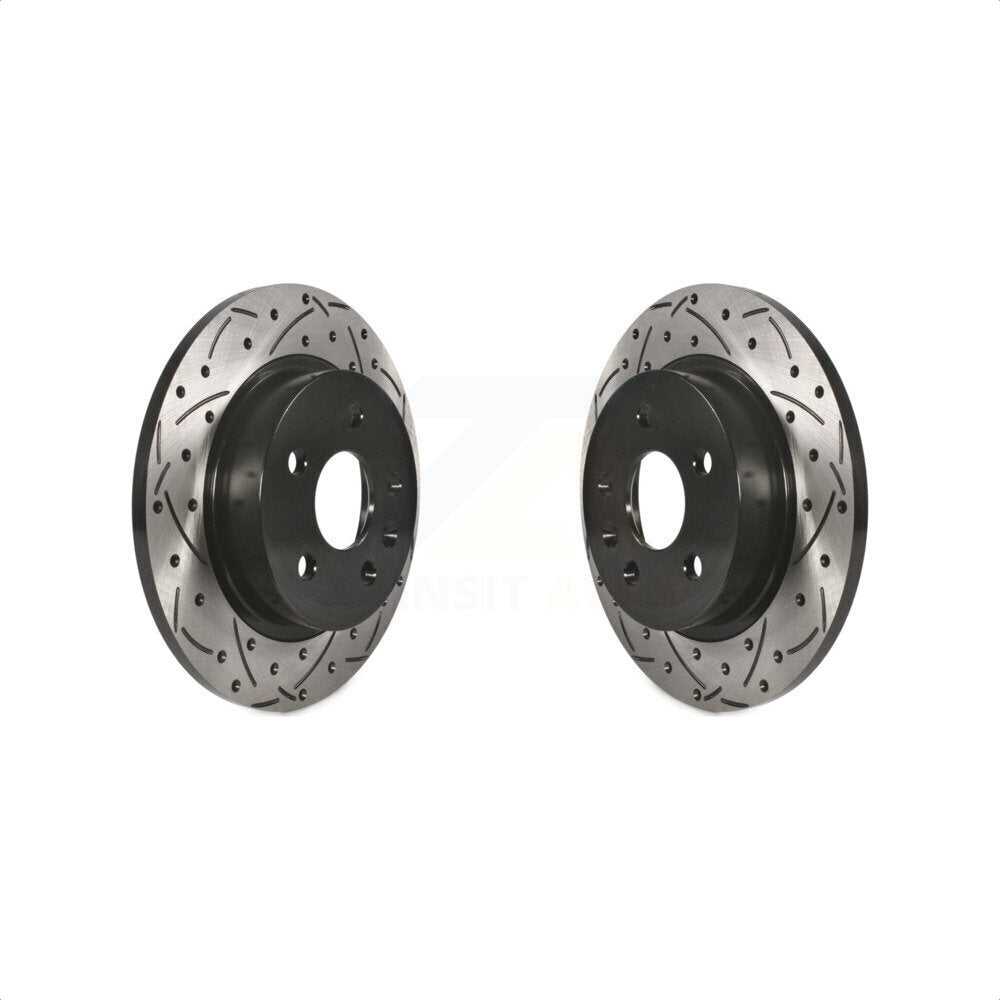 Rear Coated Drilled Slotted Disc Brake Rotors Pair For Chevrolet Cruze Buick Encore Trax Sonic Limited KD-100111