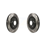 Rear Coated Drilled Slotted Disc Brake Rotors Pair For Ford Mustang KD-100117