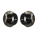 Rear Coated Drilled Slotted Disc Brake Rotors Pair For 2005-2012 Ford F-250 Super Duty F-350 KD-100119