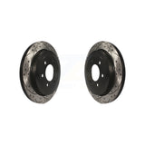 Rear Coated Drilled Slotted Disc Brake Rotors Pair For 2007-2017 Ford Expedition Lincoln Navigator KD-100120