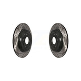 Rear Coated Drilled Slotted Disc Brake Rotors Pair For Ford Explorer Edge Taurus Flex Lincoln Five Hundred MKX Freestyle Mercury MKS Montego MKT X Sable KD-100121