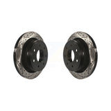 Rear Coated Drilled Slotted Disc Brake Rotors Pair For 2012-2014 Ford F-150 With 7 Lug Wheels KD-100124