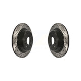 Rear Coated Drilled Slotted Disc Brake Rotors Pair For Ford Fusion Lincoln MKZ KD-100127