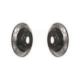 Rear Coated Drilled Slotted Disc Brake Rotors Pair For Ford Fusion Escape Lincoln MKC MKZ MKX Continental KD-100128