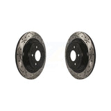 Rear Coated Drilled Slotted Disc Brake Rotors Pair For Ford Mustang KD-100130