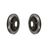 Rear Coated Drilled Slotted Disc Brake Rotors Pair For 2015-2017 Ford F-150 With Electric Parking KD-100131