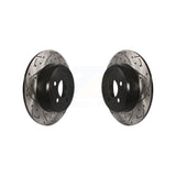 Rear Coated Drilled Slotted Disc Brake Rotors Pair For Dodge Charger Chrysler 300 Challenger Magnum Avenger KD-100133