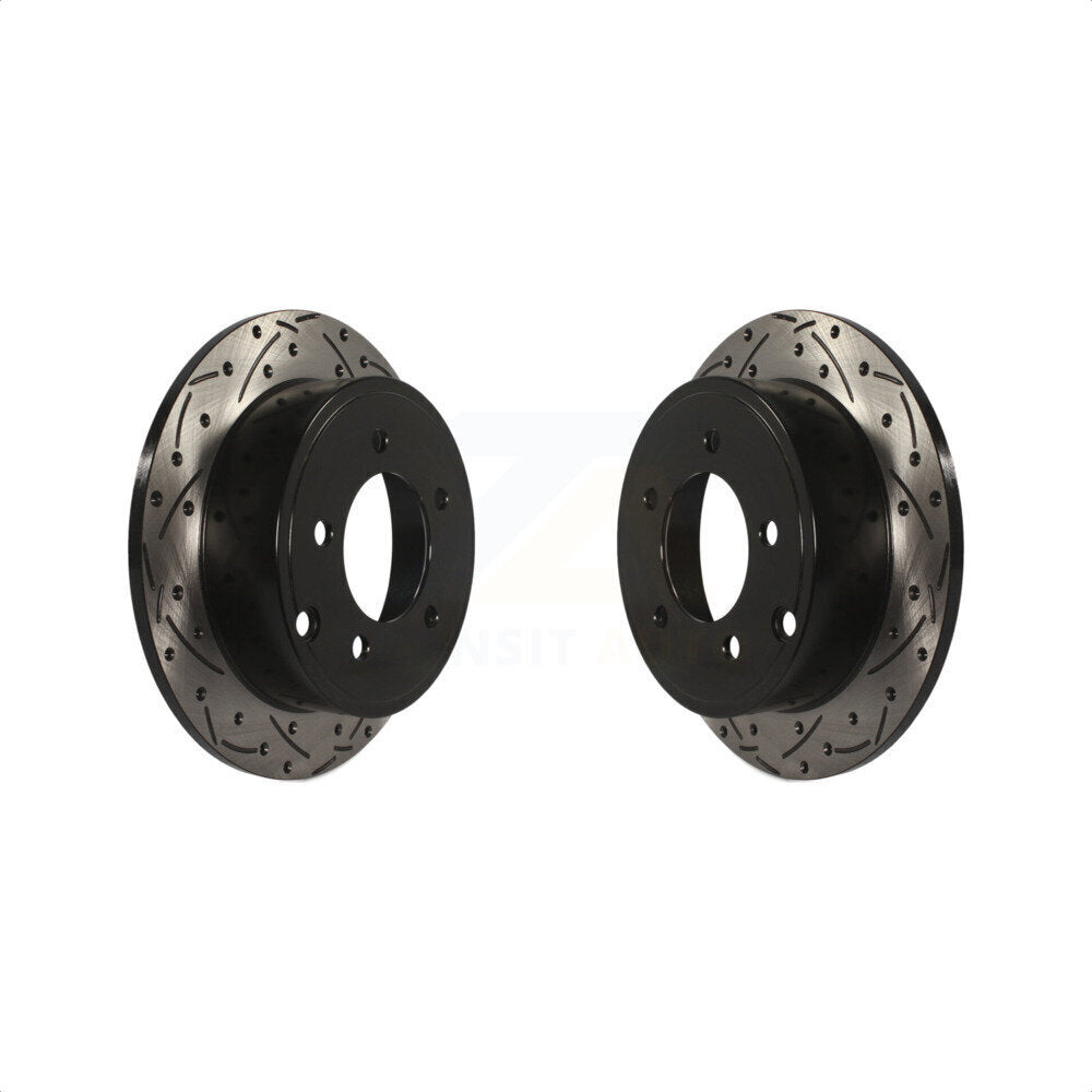 Rear Coated Drilled Slotted Disc Brake Rotors Pair For Jeep Dodge Patriot Chrysler Compass Avenger 200 Caliber Sebring Mitsubishi Lancer KD-100136