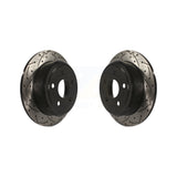 Rear Coated Drilled Slotted Disc Brake Rotors Pair For Jeep Wrangler JK KD-100137