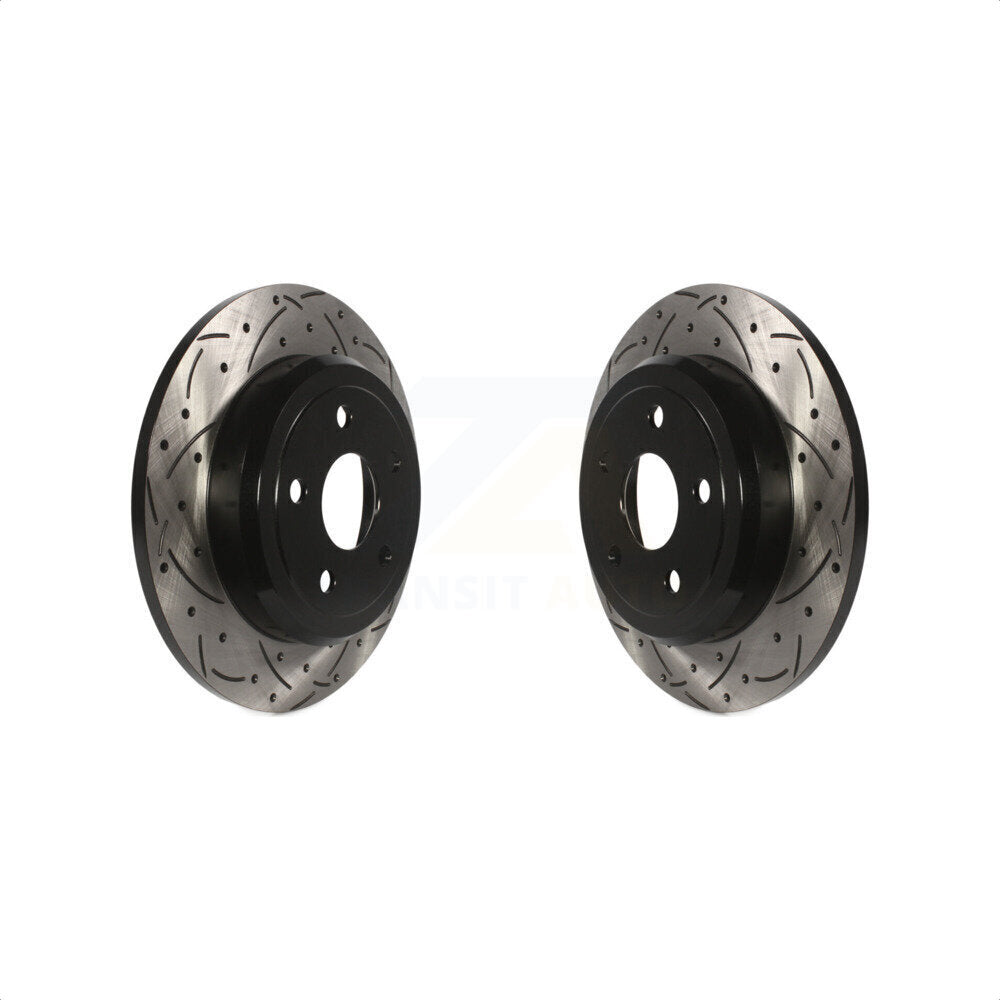 Rear Coated Drilled Slotted Disc Brake Rotors Pair For Jeep Grand Cherokee Dodge Durango KD-100141