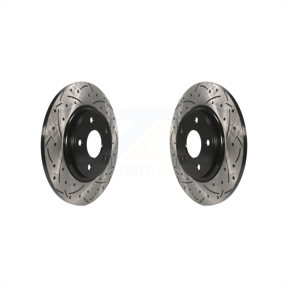 Rear Coated Drilled Slotted Disc Brake Rotors Pair For Dodge Grand Caravan Journey Chrysler Town & Country Ram C/V Volkswagen Routan KD-100143