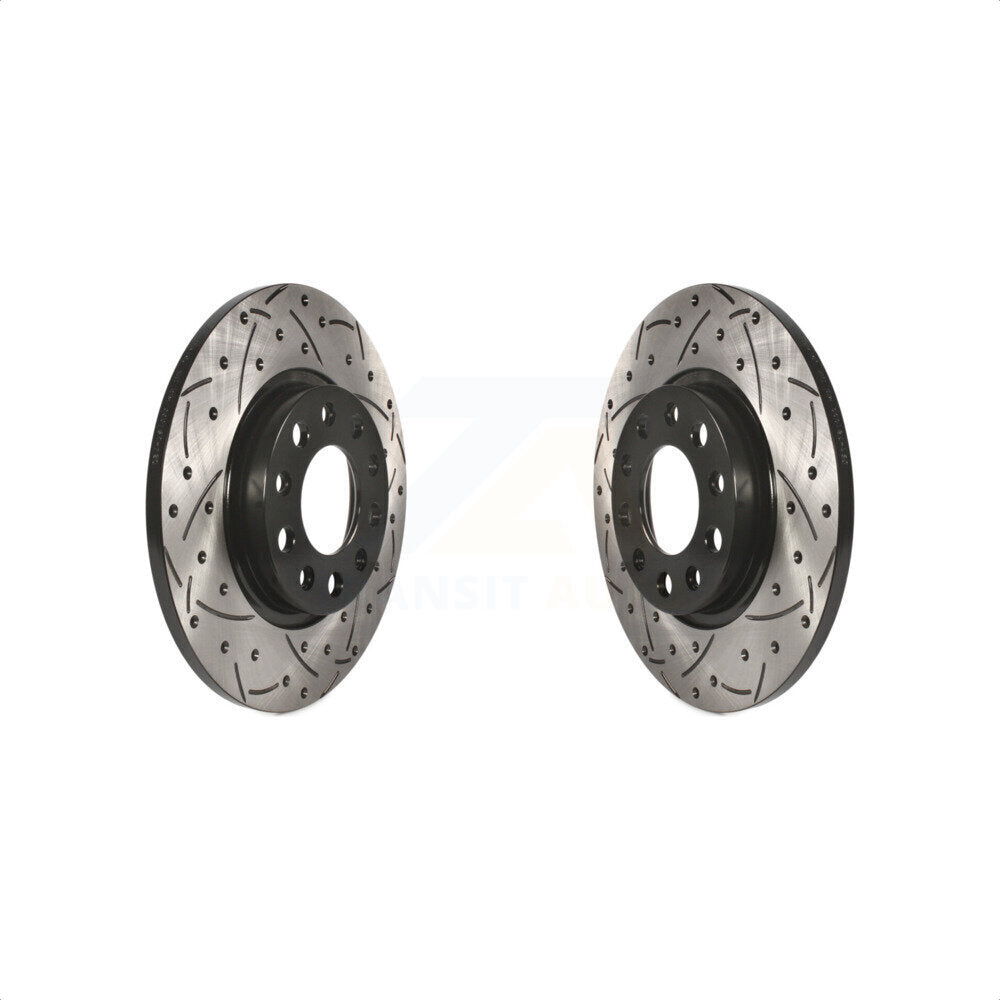 Rear Coated Drilled Slotted Disc Brake Rotors Pair For Jeep Cherokee Chrysler 200 KD-100145